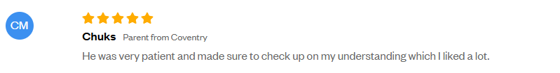 Review from Chuks, parent from Coventry